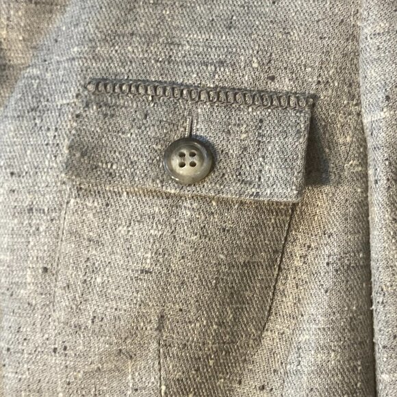 Worth SZ10 Silk Wool blend boxy tailored 4 button classic gray blazer jacket - Picture 7 of 10